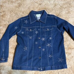 Embellished Star Denim Jacket Medium